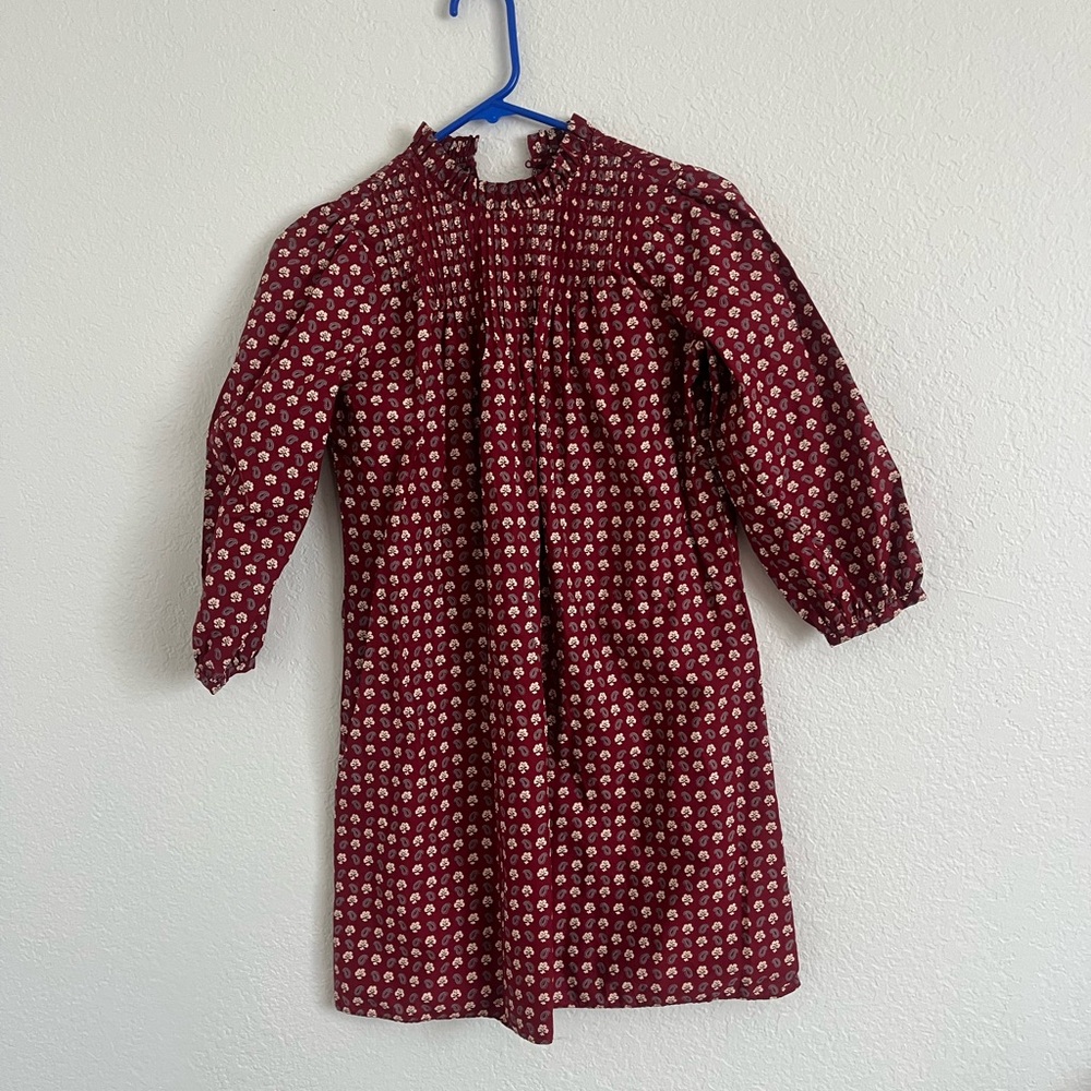 Doen Red Floral Cotton Dress XXS XS mini